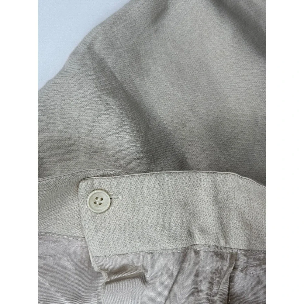 Zara Contrast Waist Linen Blend Pants‎ Blogger favorite Women XS NEW Zip Closure